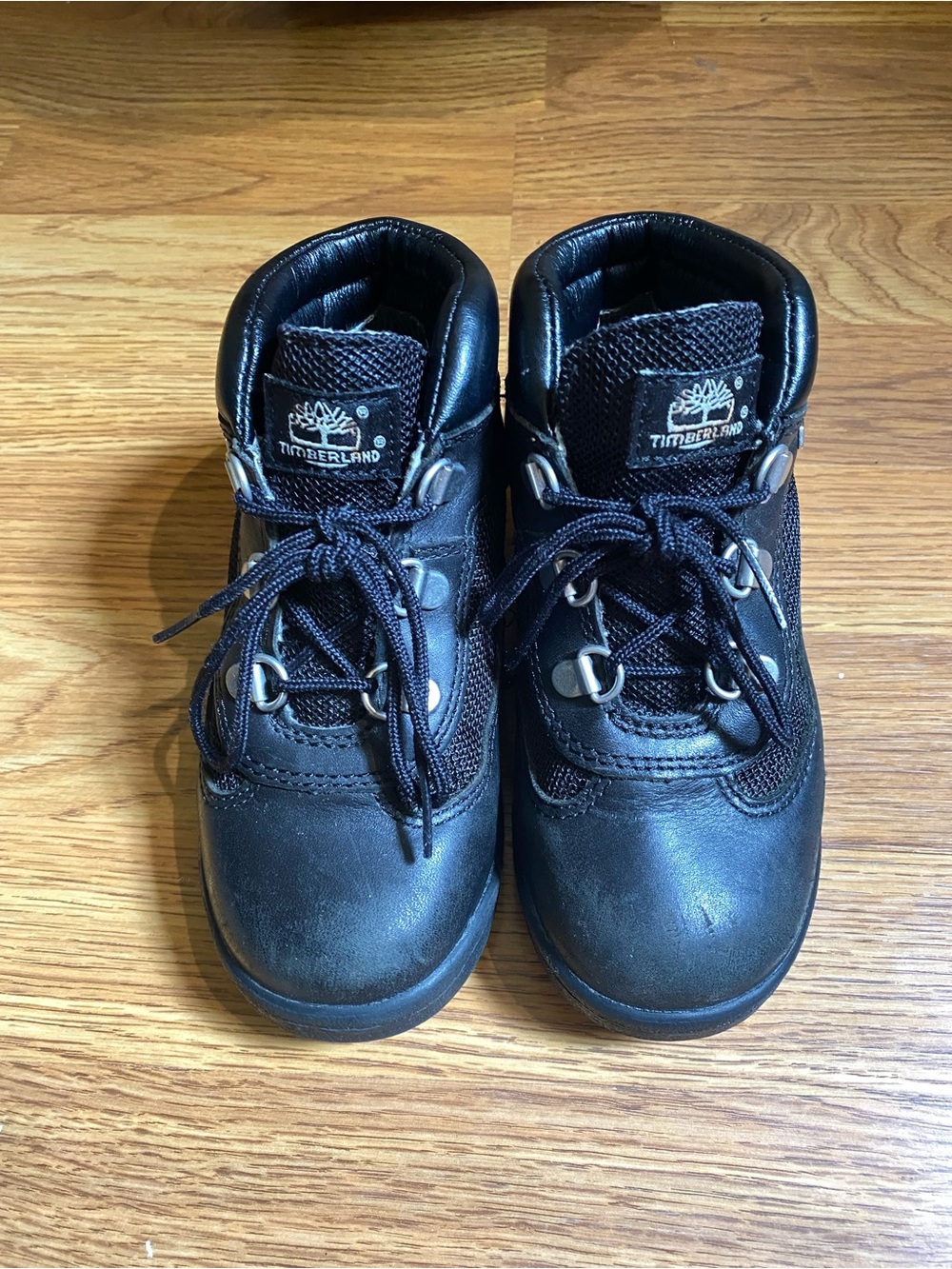 Timberland Field Boots 15806 Black Leather Toddler Size 12 Hiking Lace Up